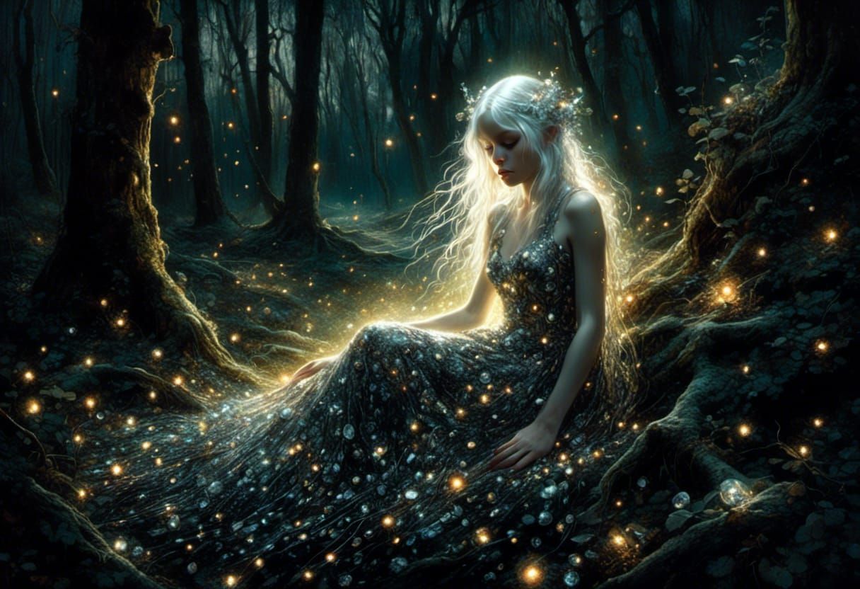 <lora:Bathing in light:1.0>  Sinister and toxic Intricately insanely detailed painting of a luminescent luminous demonic evil girl with a dr...