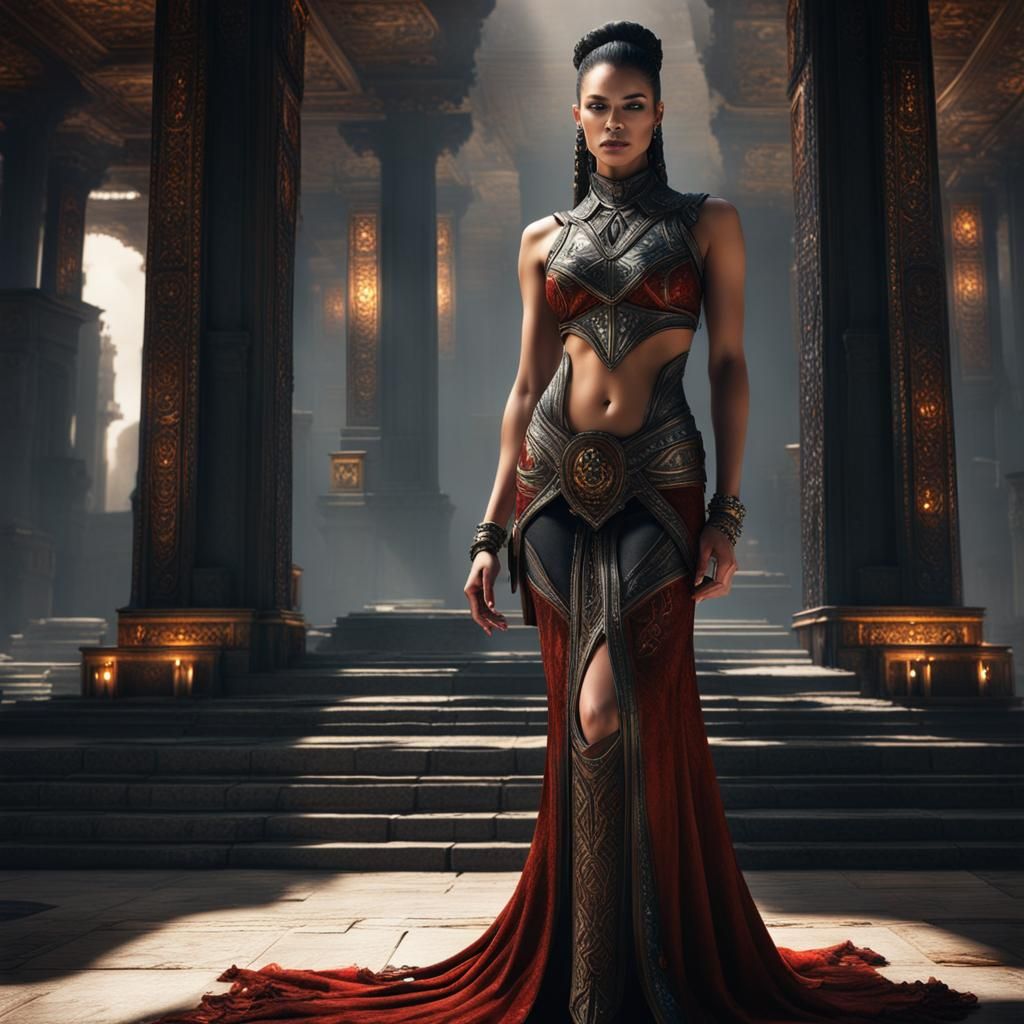 Seated upon her throne within the hallowed confines of the T...