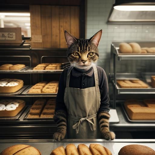 Why was the kitty hired at the bakery? He was great at makin...
