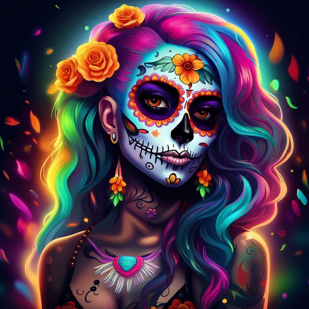 Psychedelic Día de los Muertos 13