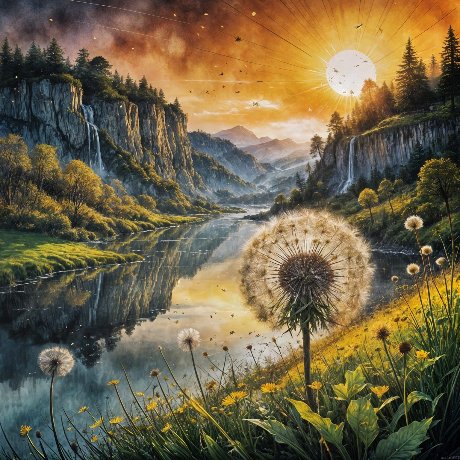 Dandelion scenery  by @BM