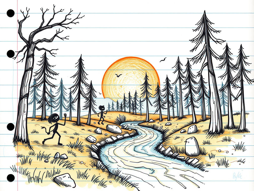 Doodle Creatures by the River.  by @proofman