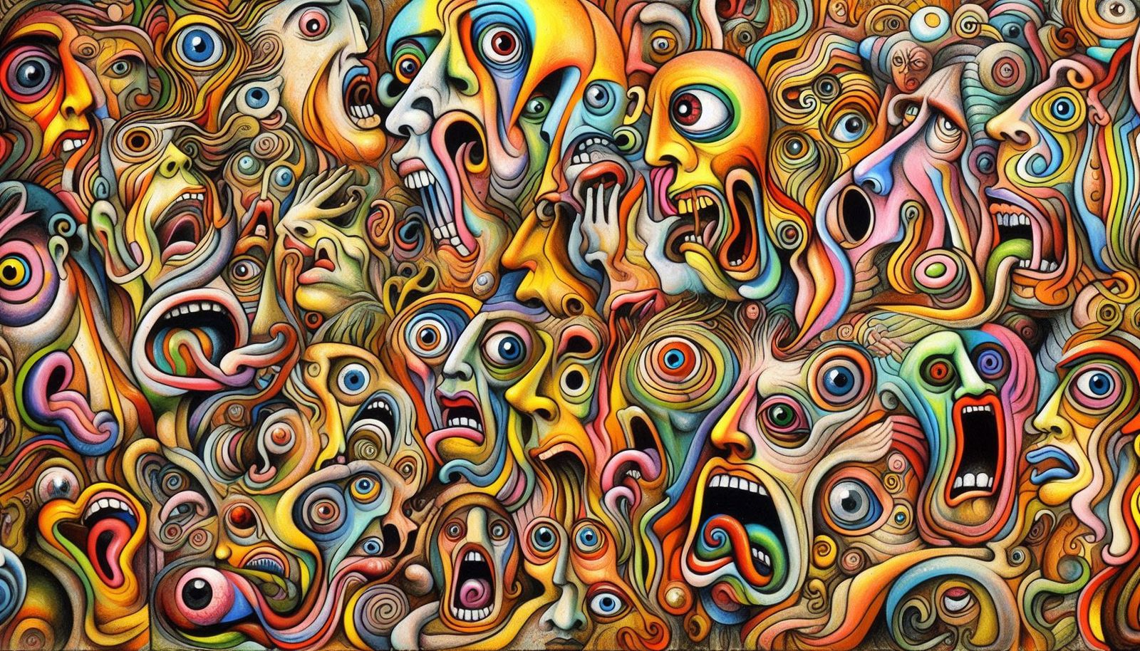 expressionist style, weird, strange, strange creatures