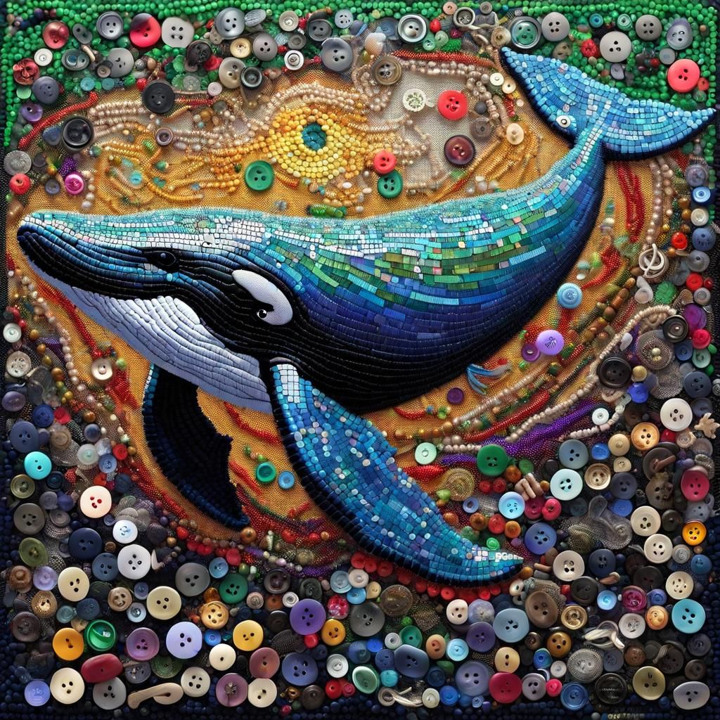 Beads and Buttons Whale  by @MordecAI