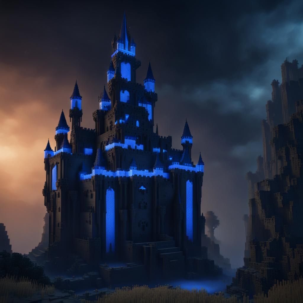 The Dark Castle of Stone and Ice - Minecraft - AI Generated Artwork ...