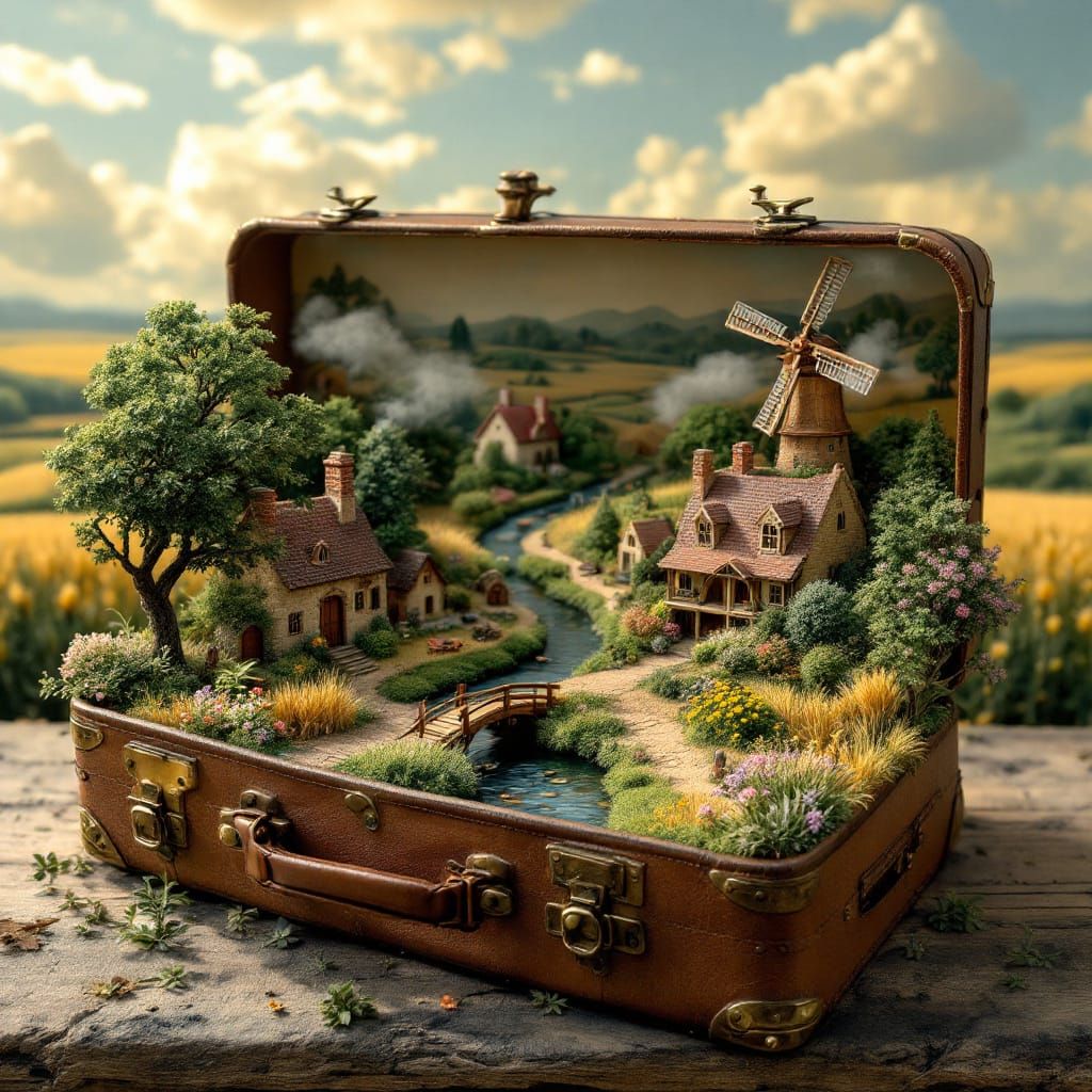 Suitcase art  by @Uttia Majumdar