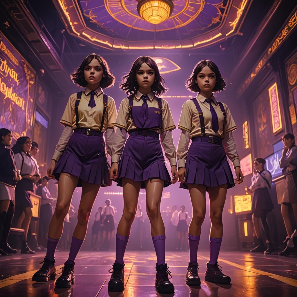 Bang Wa Cherry and Dafne Keen dressed as schoolgirls in hot ...
