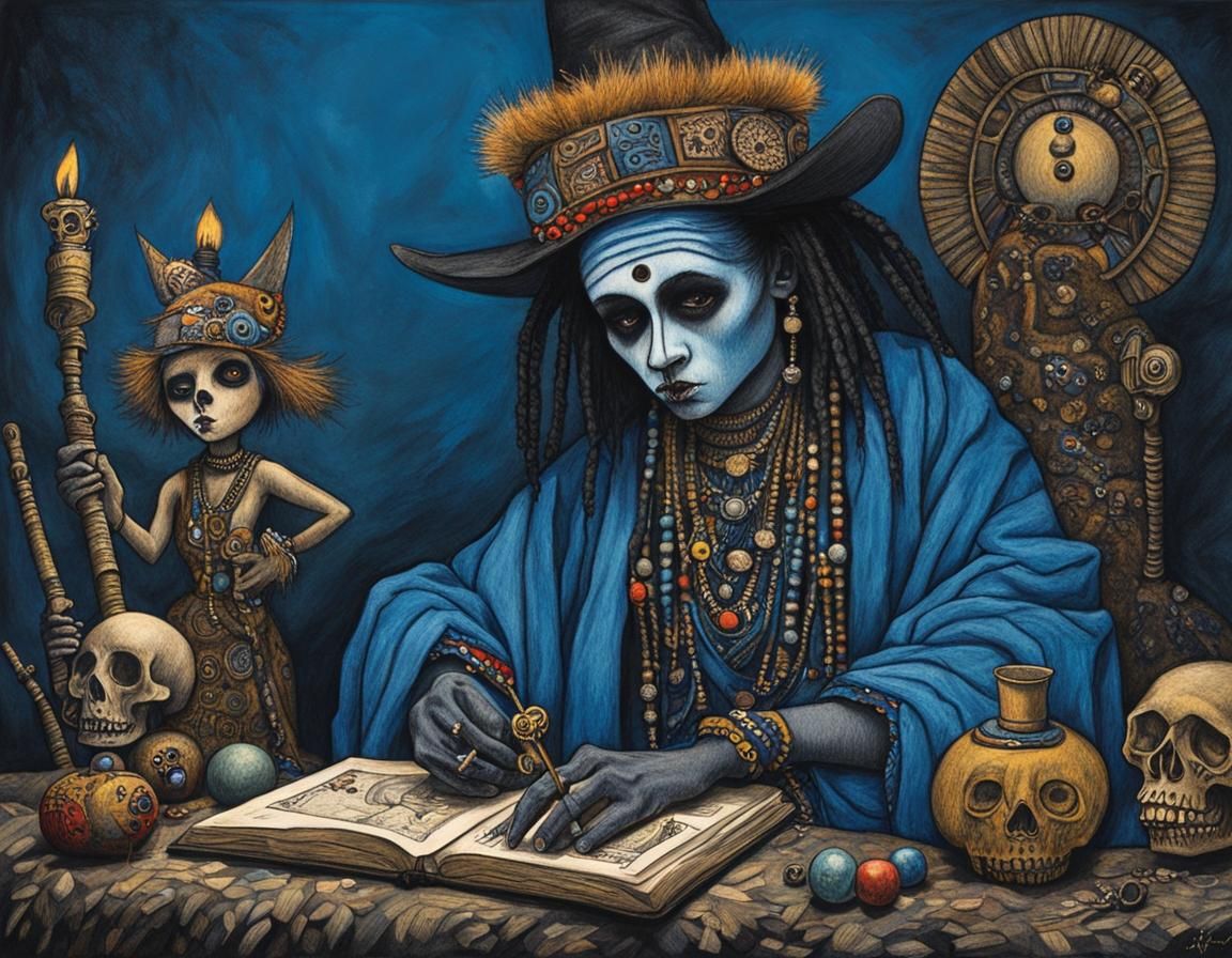 A witch doctor and his apprentice