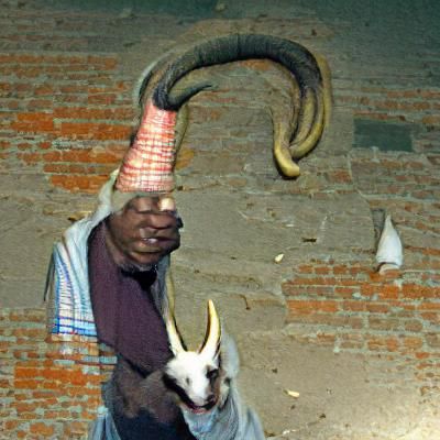 Person with goat horns