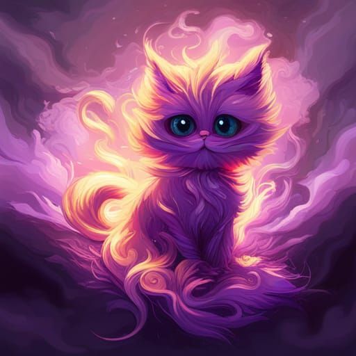 purple cat  by @Nirnasha-009