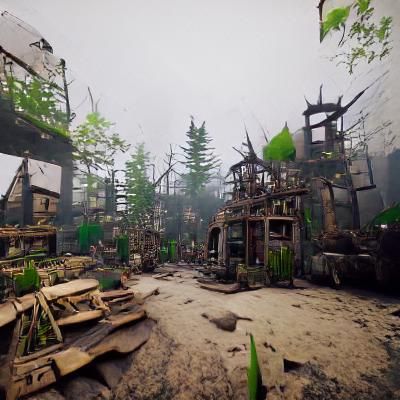 Post-apocalyptic village in a forest Unreal Engine - AI Generated ...