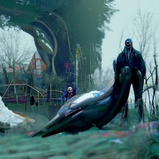 Giant dolphin in a theme park