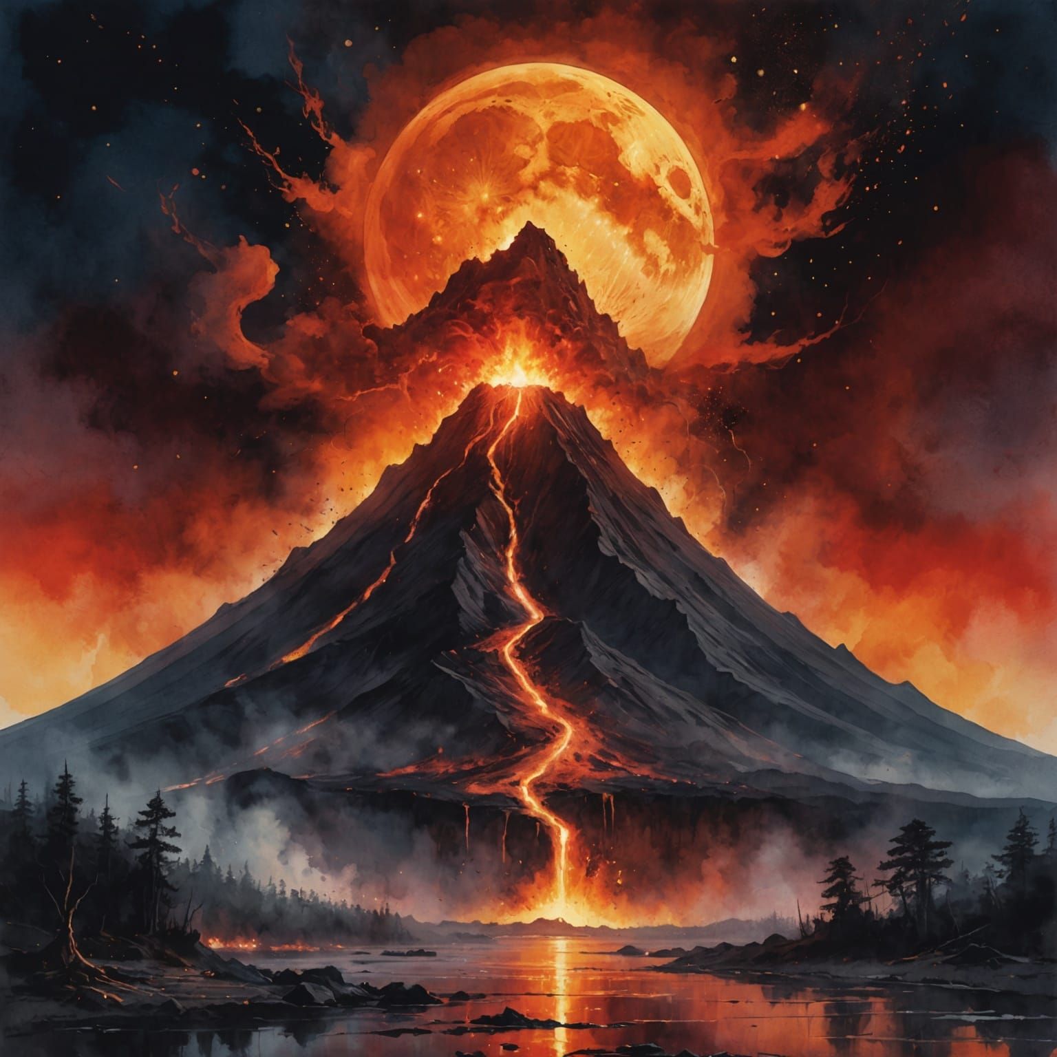 Erupting Volcano  by @Billy