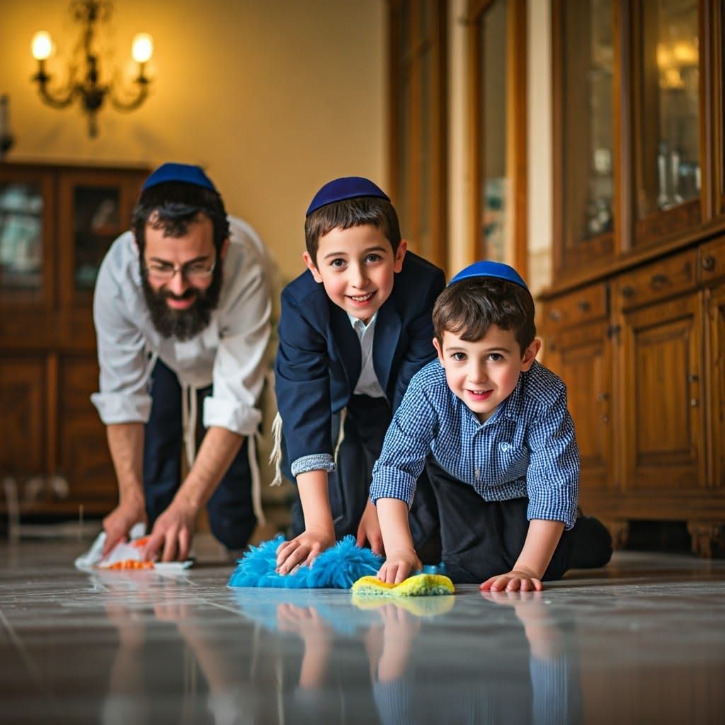 Haredi Jewish Boys Prepare for Passover with Joy