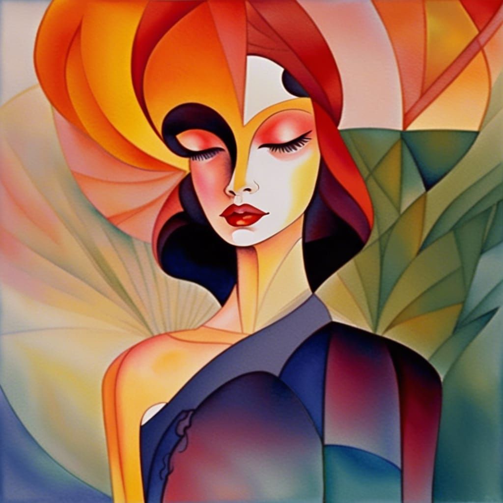 stylish art-deco girl - AI Generated Artwork - NightCafe Creator