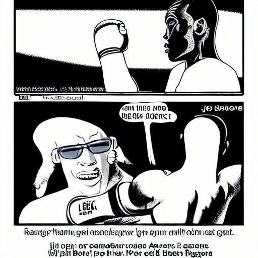 Joe Rogan boxing Grace Jones as Pendleton Ward cartoon