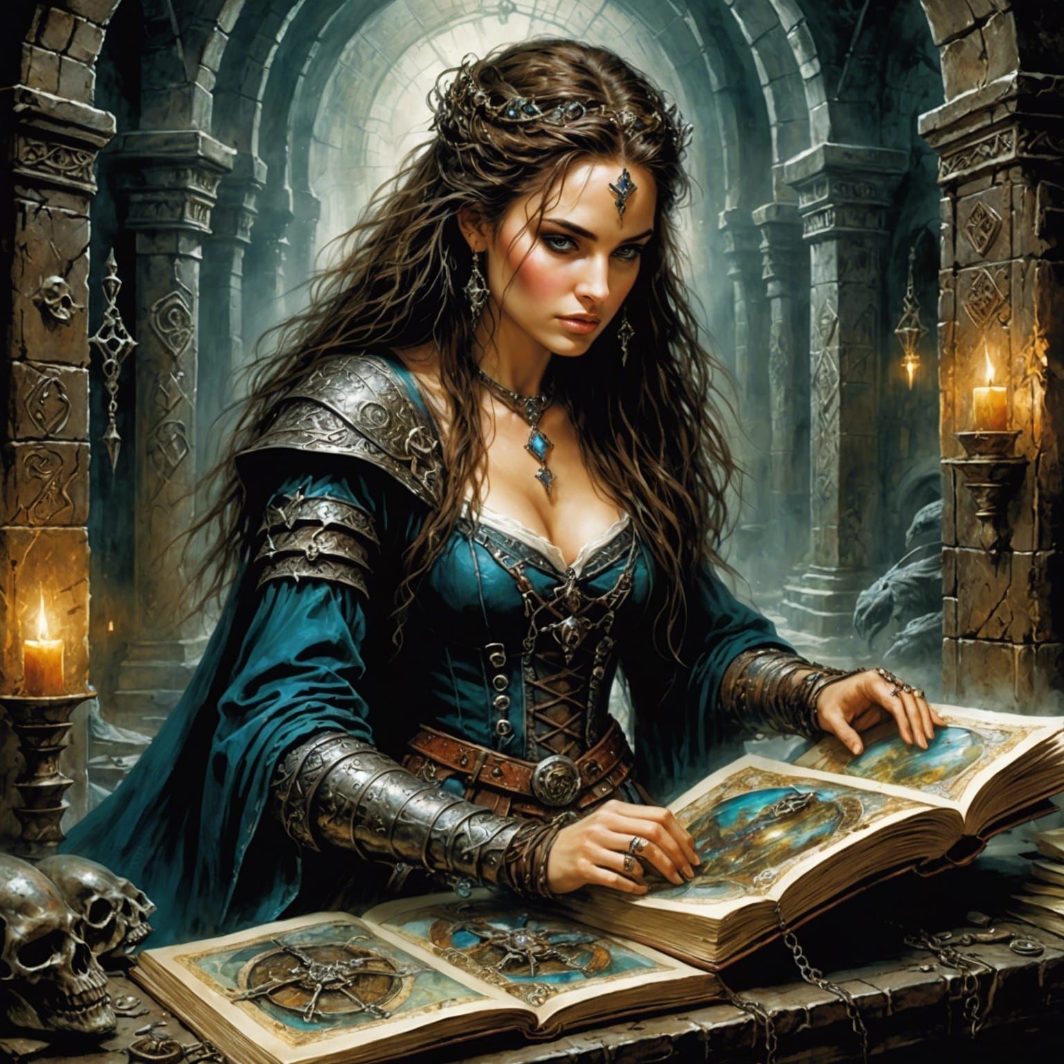 Adventuress Finds Dungeon Treasures in Royo Style