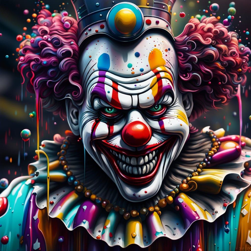 clown, graffiti art, splash art, - AI Generated Artwork - NightCafe Creator