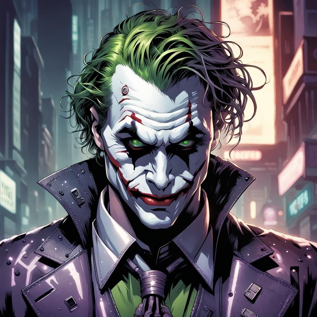 The joker as a cyborg in the cyberpunk style - AI Generated Artwork ...