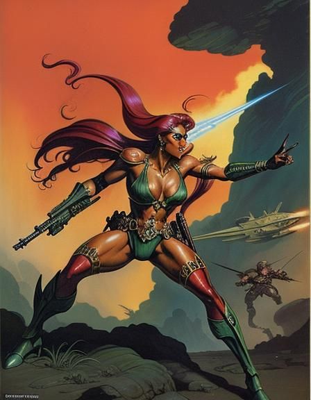 Fabulous fit fetching fierce flamboyant females futuristic Fairchild Fighters firefight! Fantasy, Foss, ...  by @Parmentation