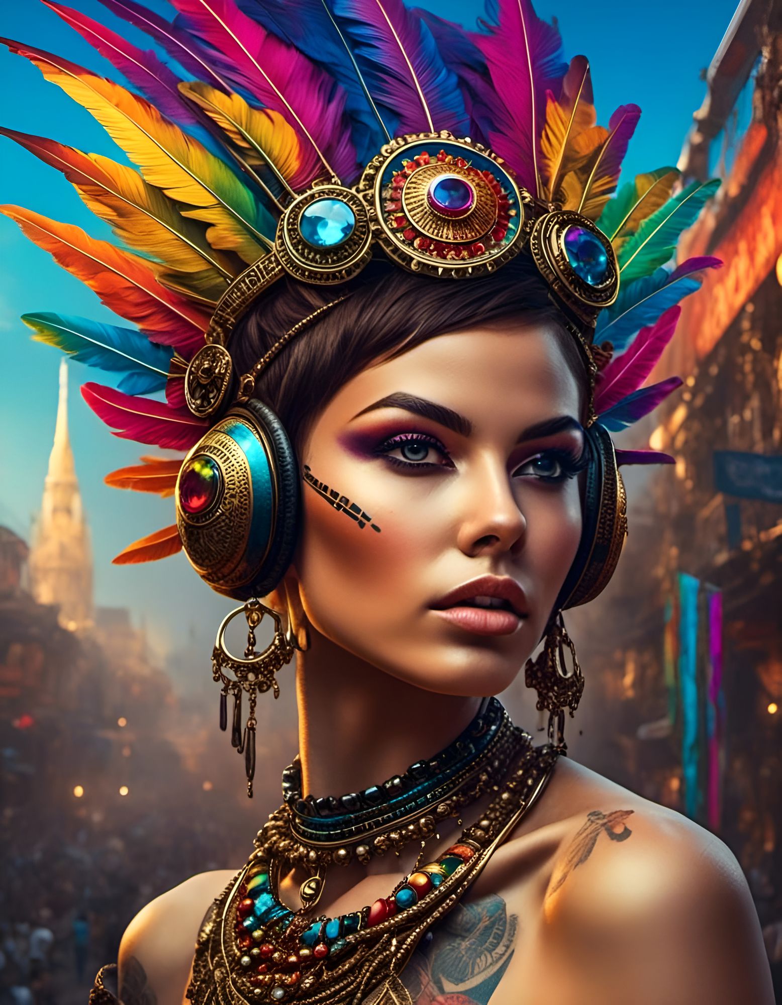 3D lo-fi steamfunk holoportrait