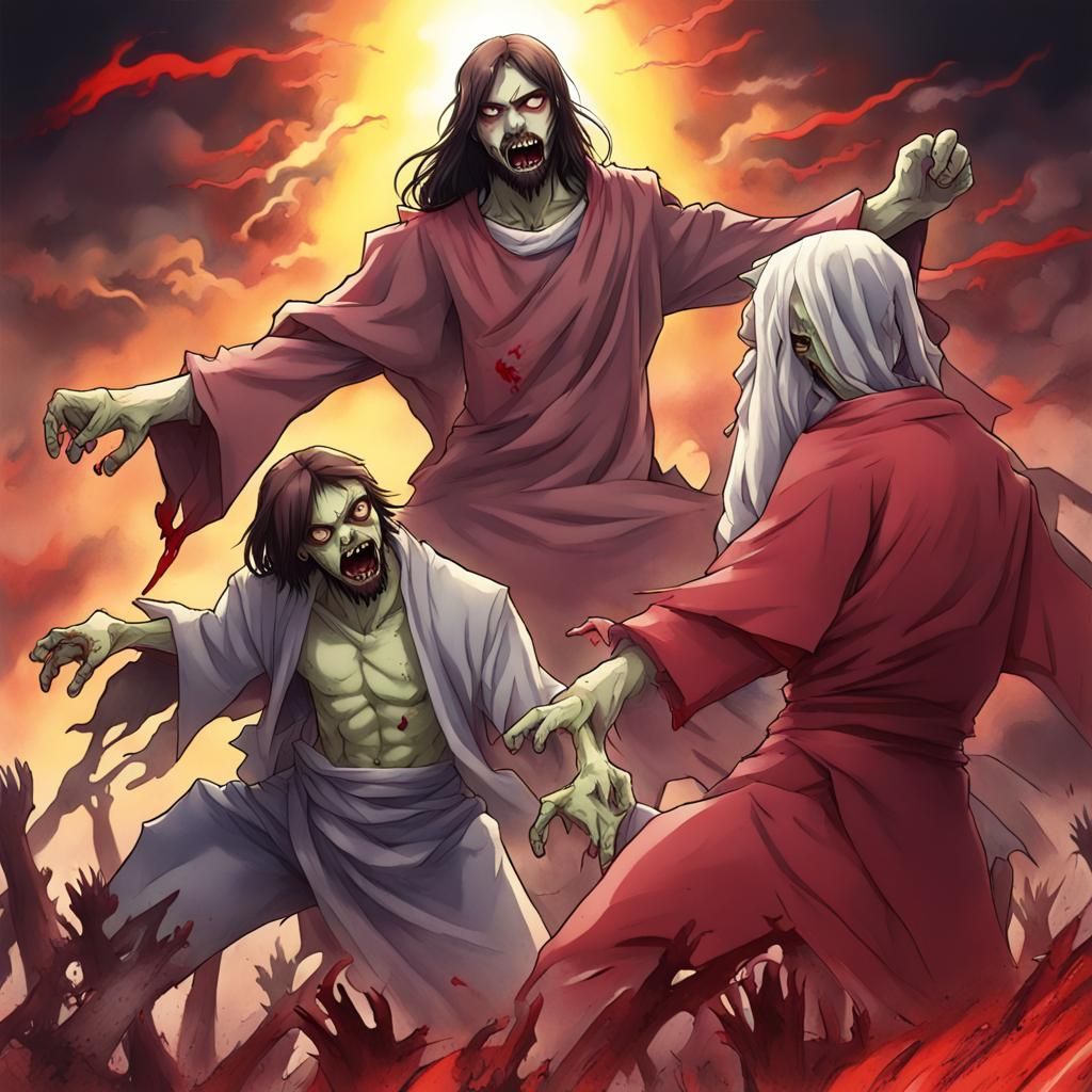 Zombie Jesus Fights Satan