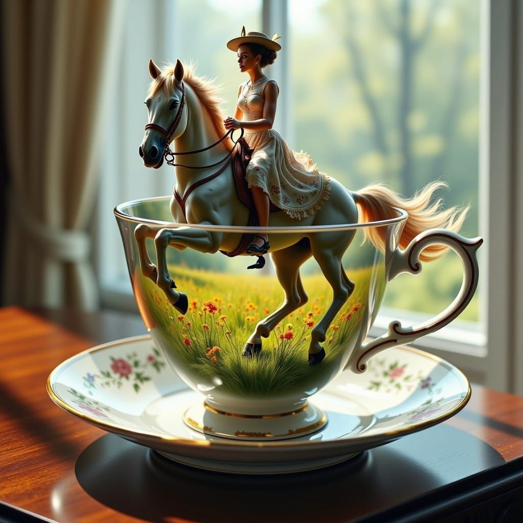 Teacup Series - A lady rider II