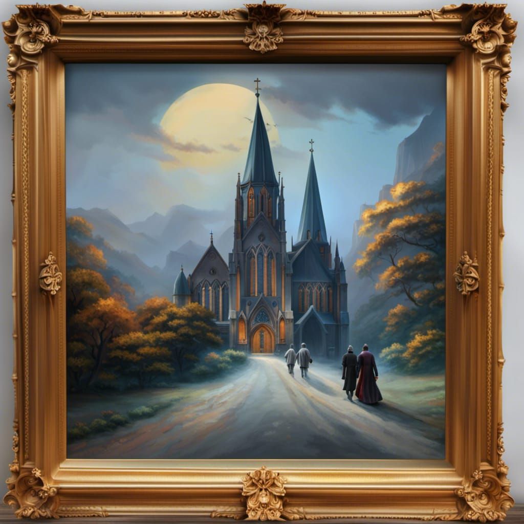 Gothic Church at Moonrise