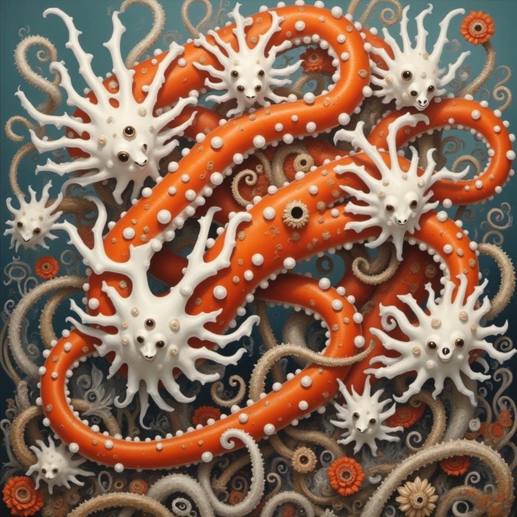 <lora:THE HOWLING:1.0> Orange and white