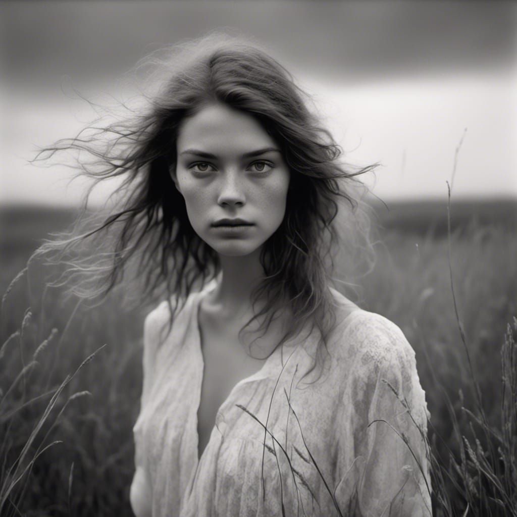 a young woman standing in the grass 2