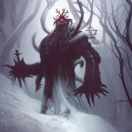 KRUMPUSS ICE DEMON IN WINTER WONDERLAND