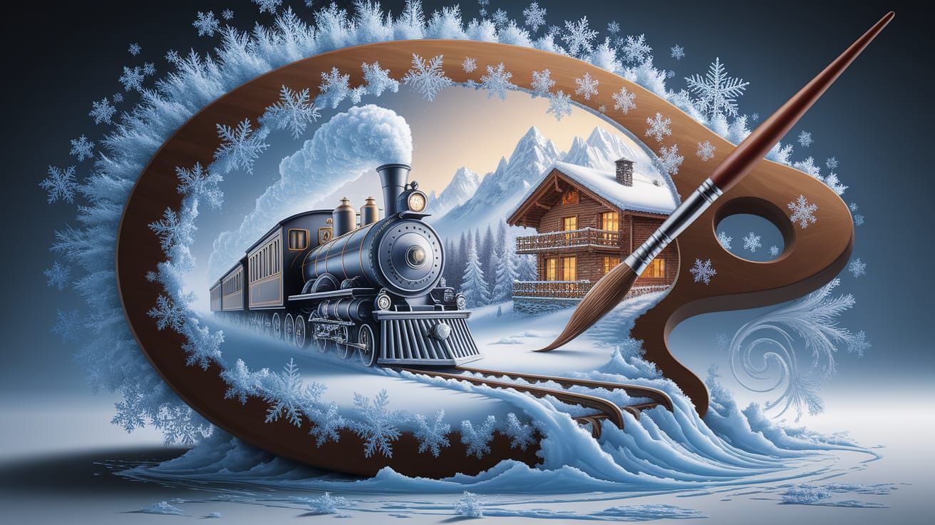 Winter Train on Artist’s Palette
