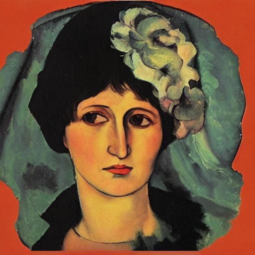 Famous Russian poetess Anna Akhmatova on the cover of her album of frivolous chansonettes 
Made-up record sleeve by Konstantin Somov, Zinaid...