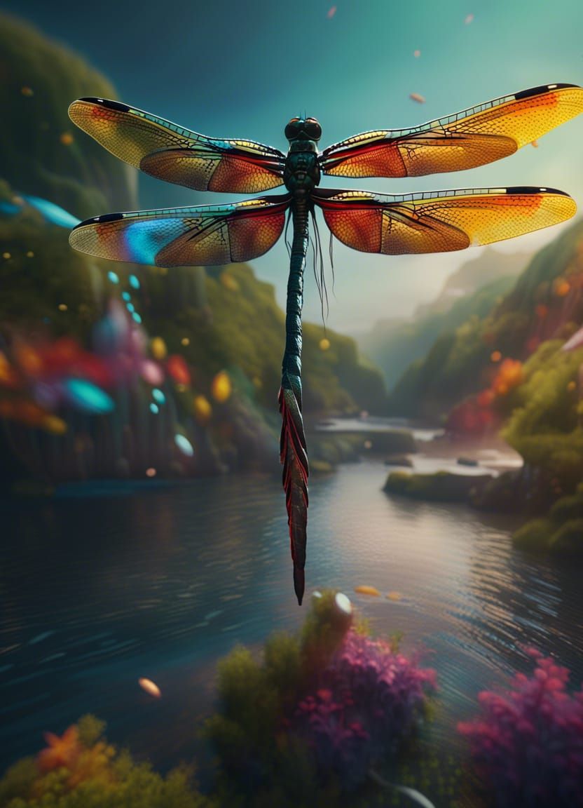 Dragonfly in the evening 