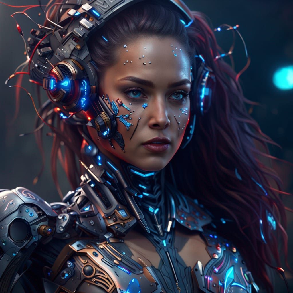 Beautiful female cyborg - AI Generated Artwork - NightCafe Creator