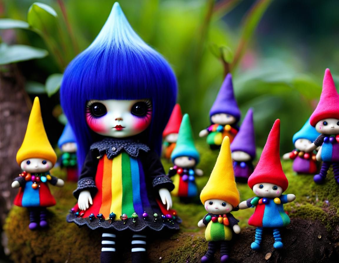 Gothic Pixie Voodoo Doll in Gnome Garden