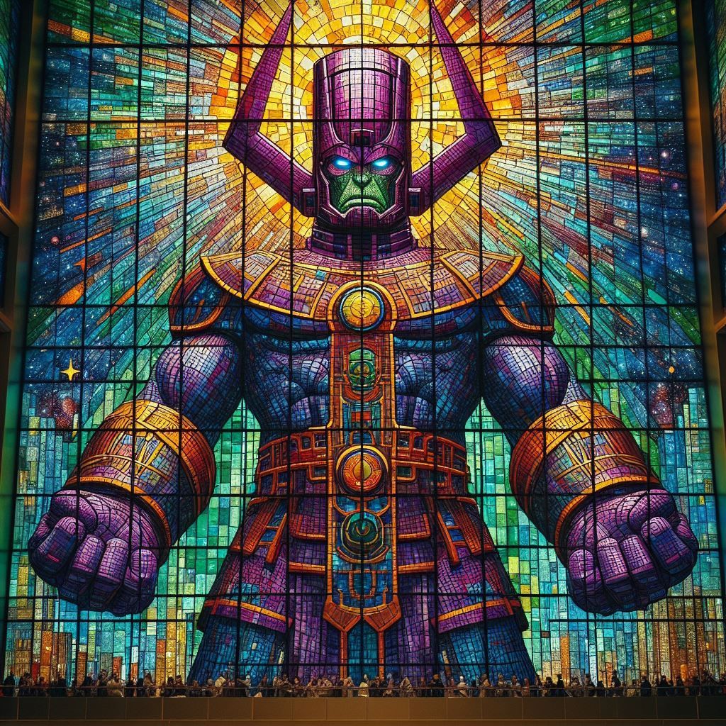 Enormous Galactus Stained Glass Window