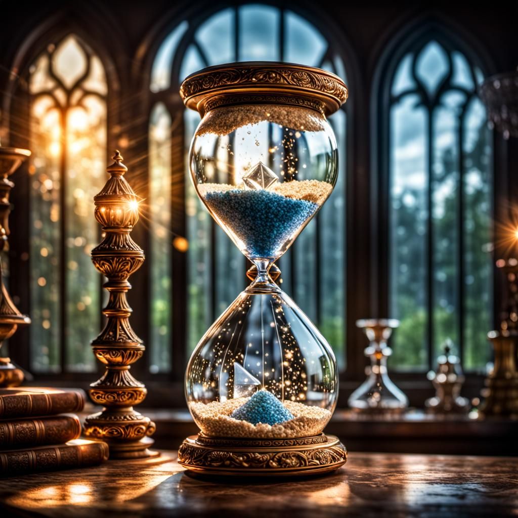 Sparkling glistening crystal hourglass 2  by @Richard D Shute