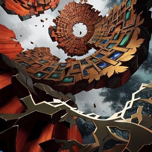 Gigantic crystalline Polygonal leaves sharp angled fractured...