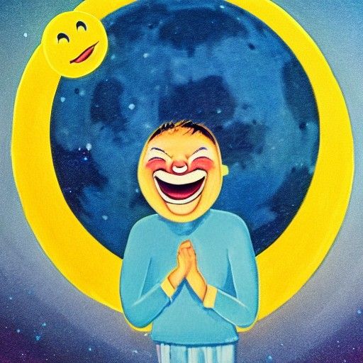 Laughing on the moon
