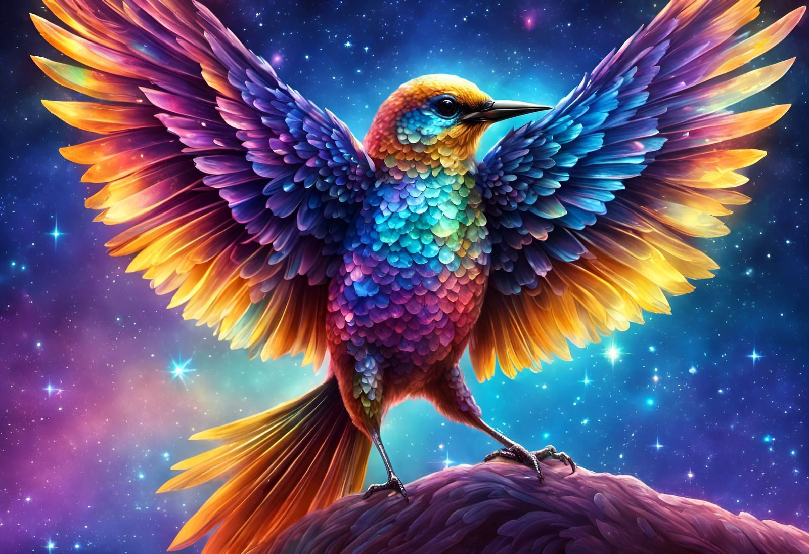 Cosmic Bird. - AI Generated Artwork - NightCafe Creator