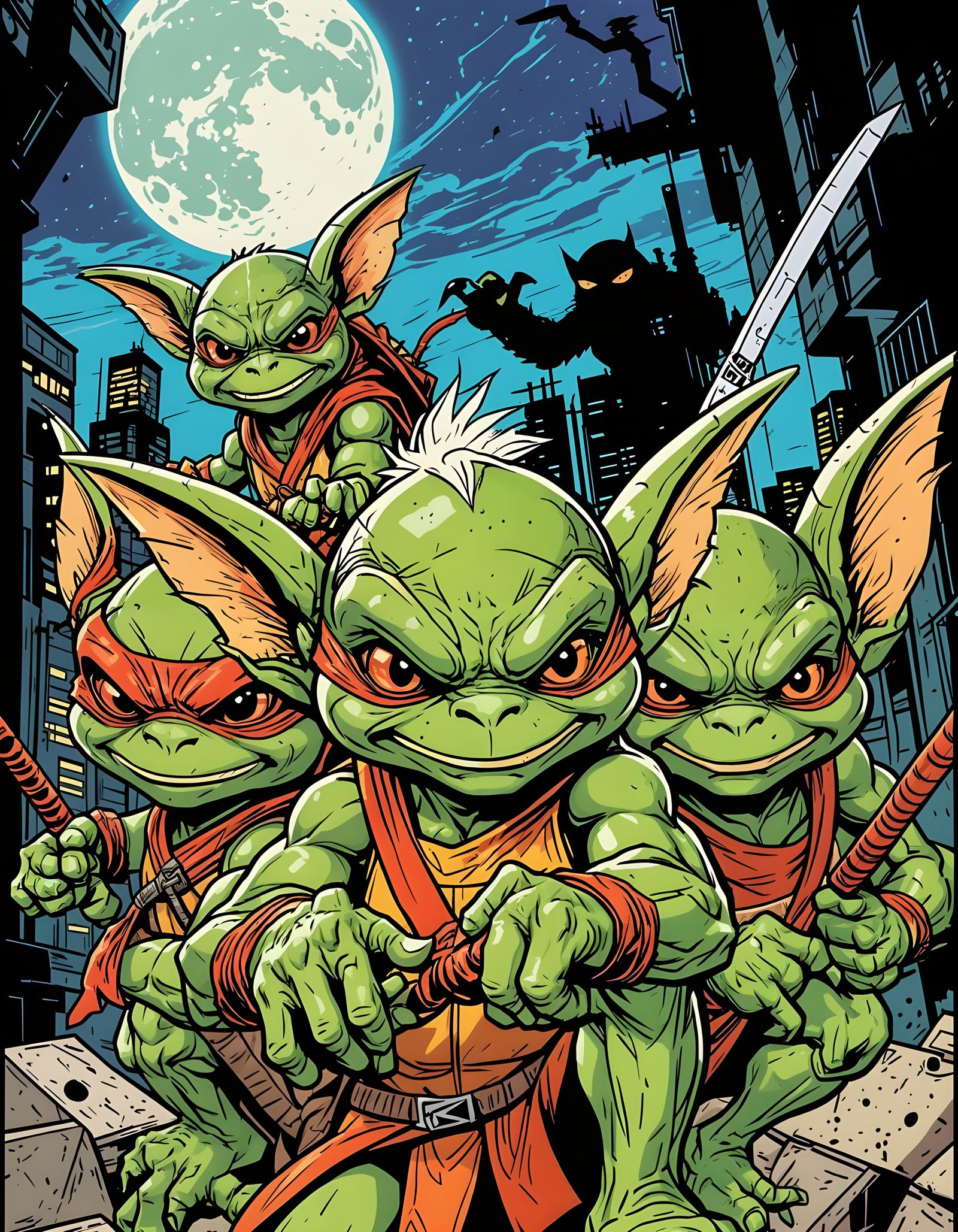 TMNG: Teenage Mutant Ninja Gremlins  by @KBunny001