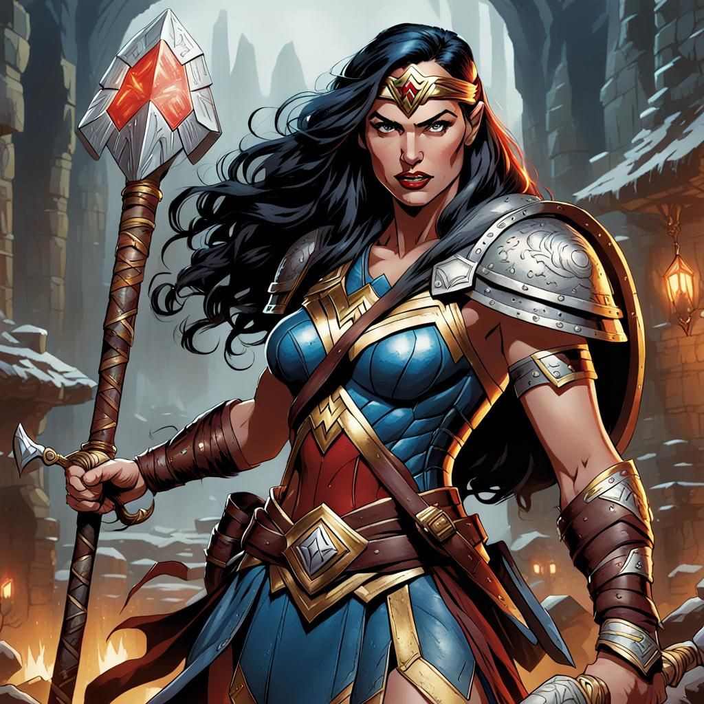 Wonder Woman as a Dungeons and Dragons Barbarian
