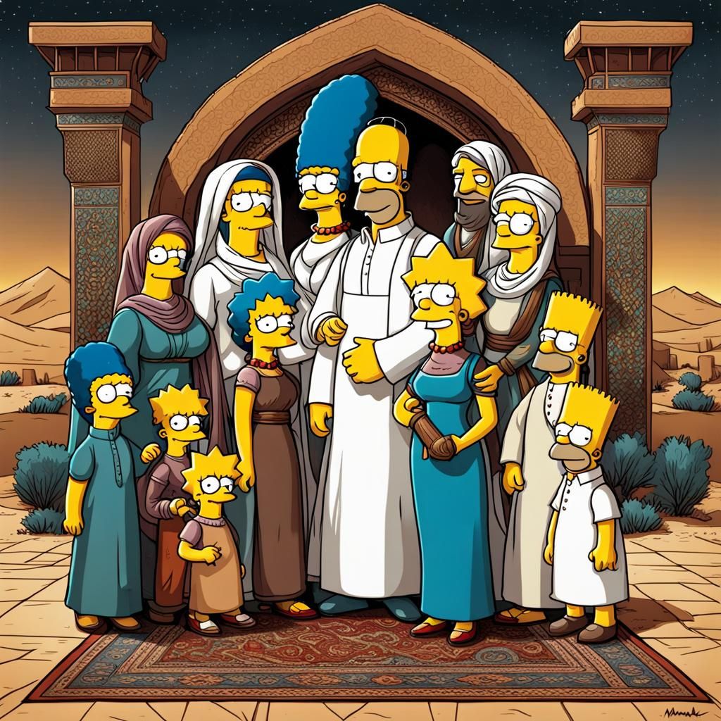 Patch design the simpson style : arabic traditional kurta an...