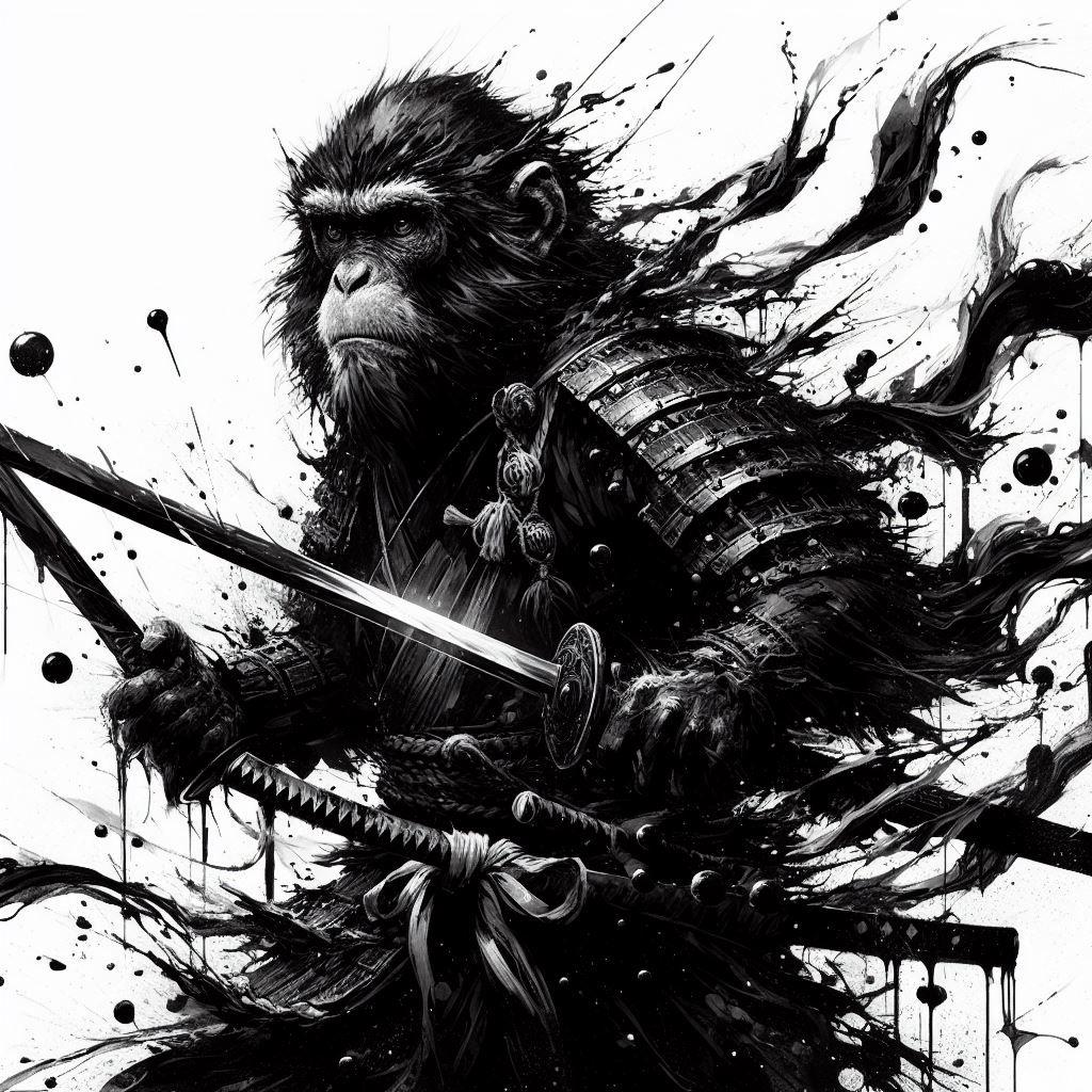 Samurai chimp!
