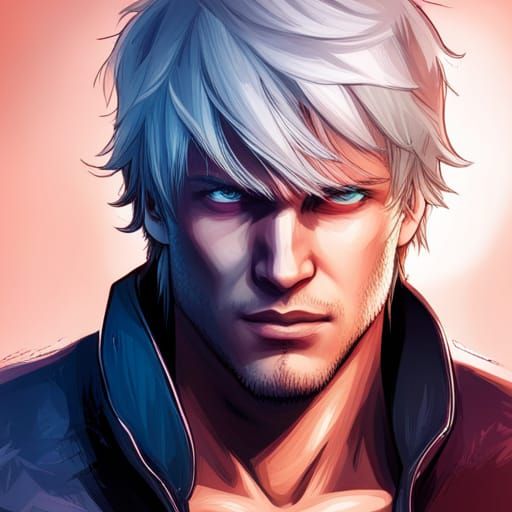 beautiful anime art of Dante from devil may cry by, Stable Diffusion