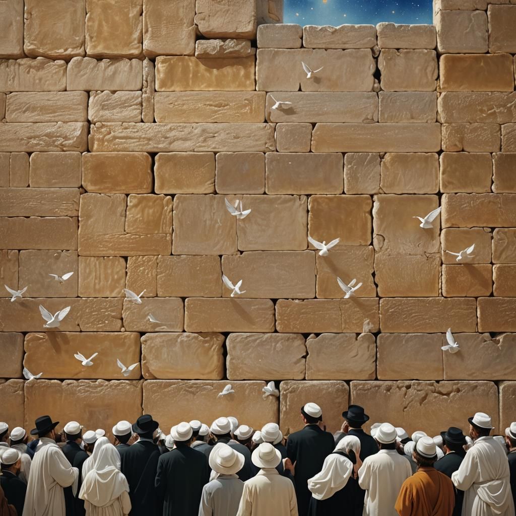 Orthodox Jews Praying at the Western Wall