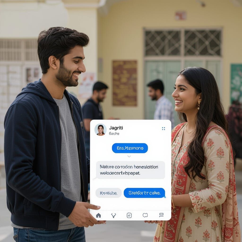 Heartwarming Moment of Budding Romance in Indian Style