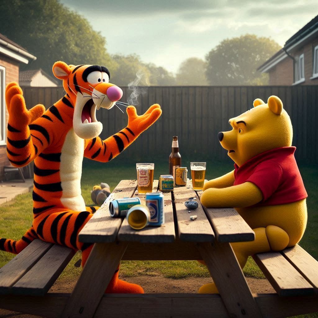 "FIVE OF THE BLUE PILLS, POOH!  NOTHIN'!!"