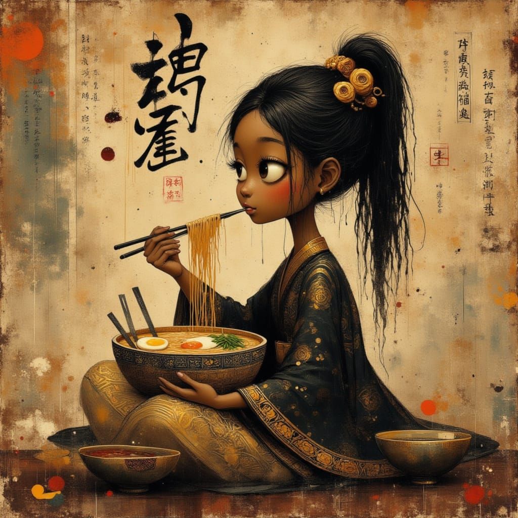 <lora:Whimsical Whispers:1.0> <lora:SlurpCore:1.0> <lora:softOilPainting:1.0> <lora:Akimora:1.0> plu, cartoon,striking whimsical little afri...